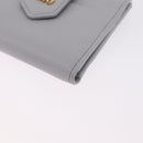 Miu Miu Wallet Leather Gray Gold Auth 211850M-9