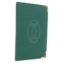 Cartier Must Line Card Case Leather Green Auth 211851M-1