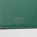 Cartier Must Line Card Case Leather Green Auth 211851M-13