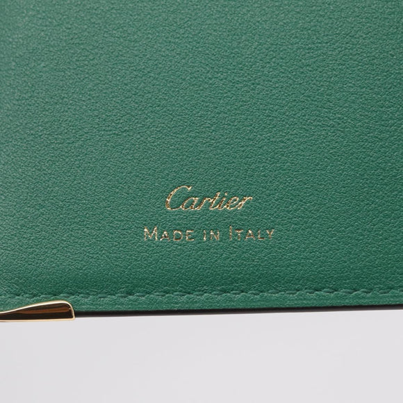 Cartier Must Line Card Case Leather Green Auth 211851M