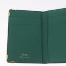 Cartier Must Line Card Case Leather Green Auth 211851M-14