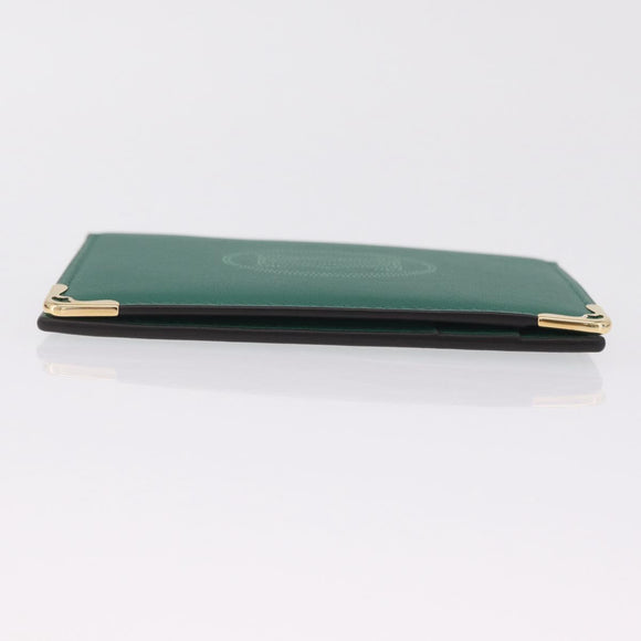 Cartier Must Line Card Case Leather Green Auth 211851M