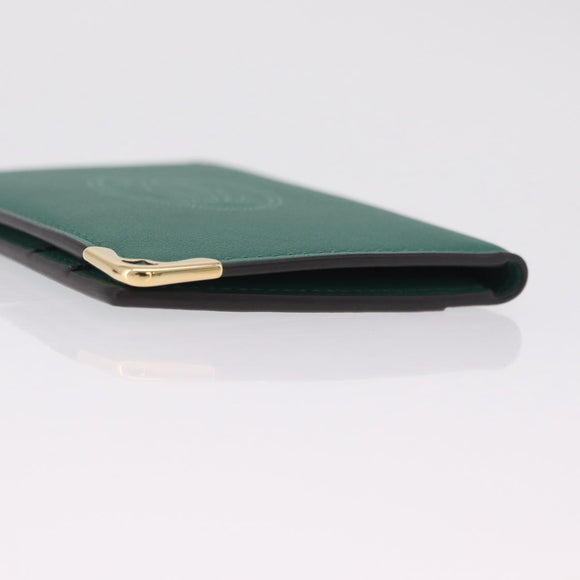 Cartier Must Line Card Case Leather Green Auth 211851M
