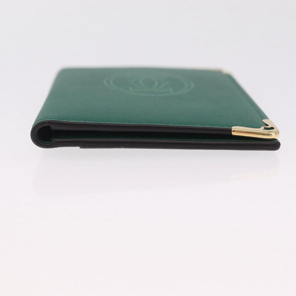 Cartier Must Line Card Case Leather Green Auth 211851M