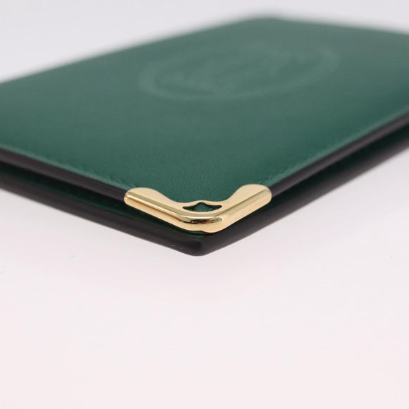 Cartier Must Line Card Case Leather Green Auth 211851M