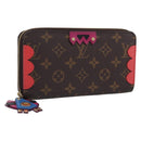 LOUIS VUITTON Monogram Totem Zippy Wallet Red Purple M61364 LV Auth 211853M-1