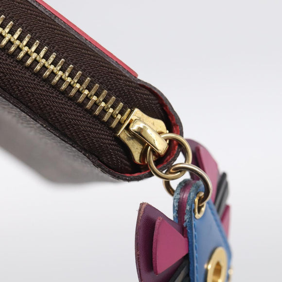 LOUIS VUITTON Monogram Totem Zippy Wallet Red Purple M61364 LV Auth 211853M