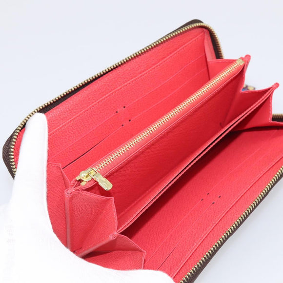 LOUIS VUITTON Monogram Totem Zippy Wallet Red Purple M61364 LV Auth 211853M