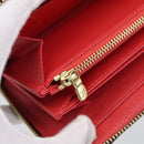 LOUIS VUITTON Monogram Totem Zippy Wallet Red Purple M61364 LV Auth 211853M-18