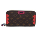 LOUIS VUITTON Monogram Totem Zippy Wallet Red Purple M61364 LV Auth 211853M-2