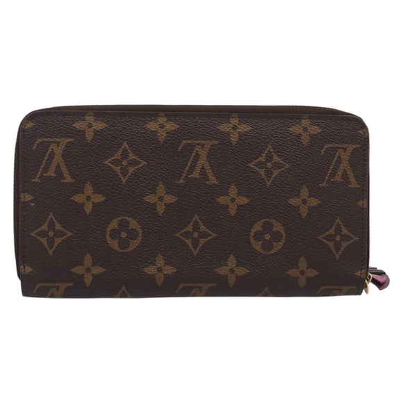 LOUIS VUITTON Monogram Totem Zippy Wallet Red Purple M61364 LV Auth 211853M