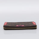 LOUIS VUITTON Monogram Totem Zippy Wallet Red Purple M61364 LV Auth 211853M-6