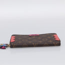 LOUIS VUITTON Monogram Totem Zippy Wallet Red Purple M61364 LV Auth 211853M-7