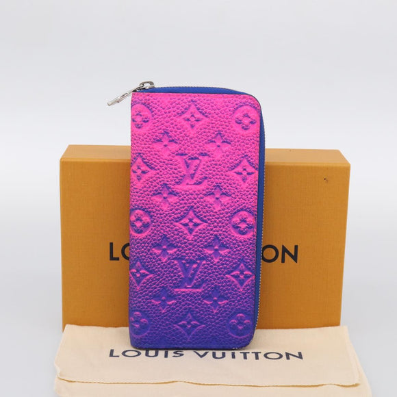 LOUIS VUITTON Taurillon Clemence Illusion Zippy Wallet Vertical Auth 211854SAM