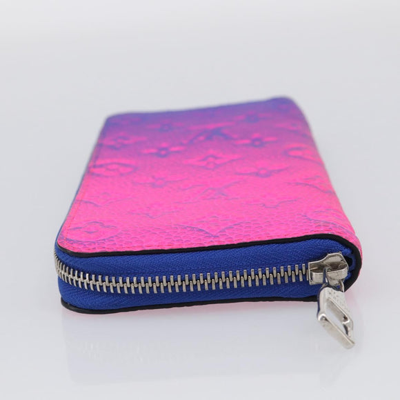 LOUIS VUITTON Taurillon Clemence Illusion Zippy Wallet Vertical Auth 211854SAM