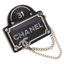 CHANEL Brooch Plastic Black CC Auth 211855M-1