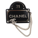 CHANEL Brooch Plastic Black CC Auth 211855M-2