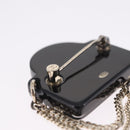 CHANEL Brooch Plastic Black CC Auth 211855M-5