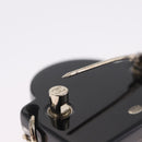 CHANEL Brooch Plastic Black CC Auth 211855M-6
