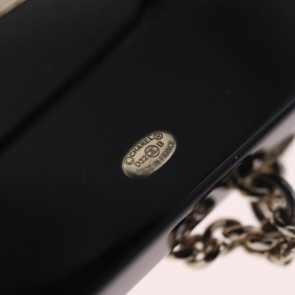 CHANEL Brooch Plastic Black CC Auth 211855M