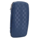 LOUIS VUITTON Damier Infini Organizer Atholl Blue Neptune N41396 Auth 211856A-1
