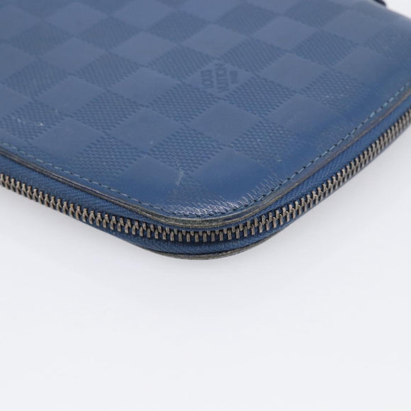 LOUIS VUITTON Damier Infini Organizer Atholl Blue Neptune N41396 Auth 211856A