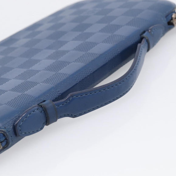 LOUIS VUITTON Damier Infini Organizer Atholl Blue Neptune N41396 Auth 211856A