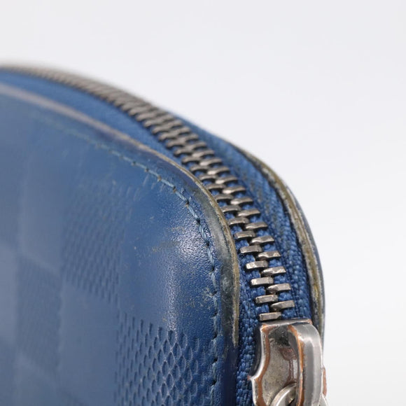 LOUIS VUITTON Damier Infini Organizer Atholl Blue Neptune N41396 Auth 211856A