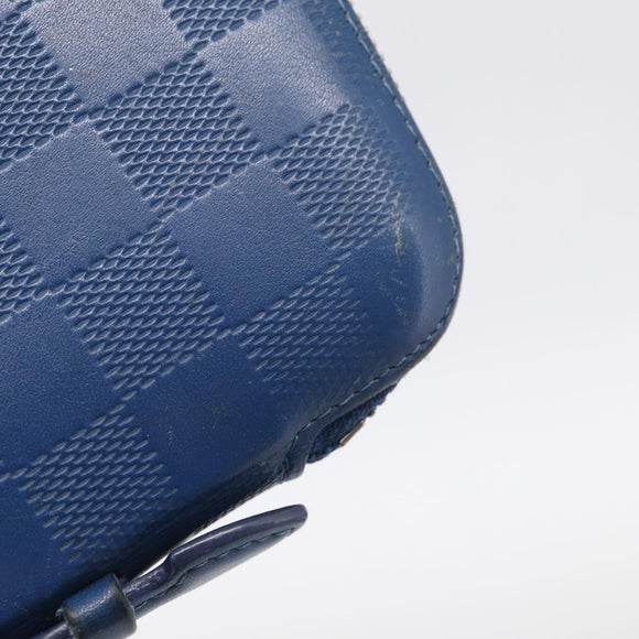 LOUIS VUITTON Damier Infini Organizer Atholl Blue Neptune N41396 Auth 211856A