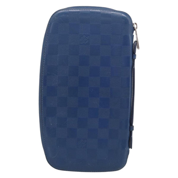 LOUIS VUITTON Damier Infini Organizer Atholl Blue Neptune N41396 Auth 211856A