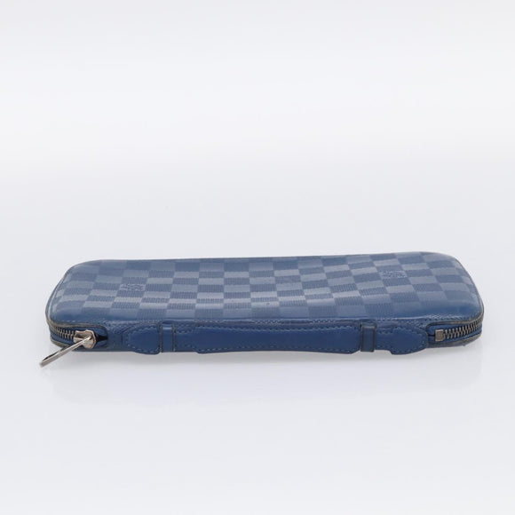 LOUIS VUITTON Damier Infini Organizer Atholl Blue Neptune N41396 Auth 211856A