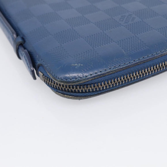LOUIS VUITTON Damier Infini Organizer Atholl Blue Neptune N41396 Auth 211856A