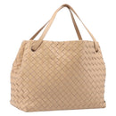 Bottega Veneta INTRECCIATO Tote Bag Leather Beige Gold Auth 211863V-1