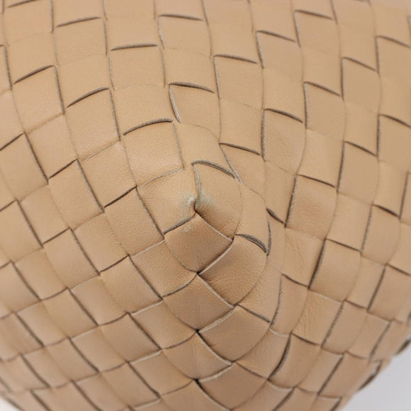 Bottega Veneta INTRECCIATO Tote Bag Leather Beige Gold Auth 211863V