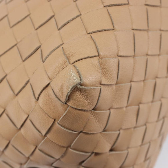 Bottega Veneta INTRECCIATO Tote Bag Leather Beige Gold Auth 211863V