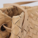 Bottega Veneta INTRECCIATO Tote Bag Leather Beige Gold Auth 211863V-14