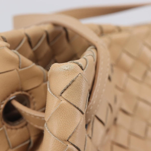 Bottega Veneta INTRECCIATO Tote Bag Leather Beige Gold Auth 211863V