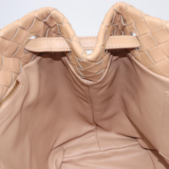 Bottega Veneta INTRECCIATO Tote Bag Leather Beige Gold Auth 211863V