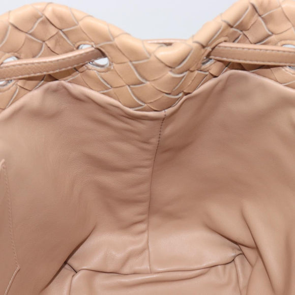 Bottega Veneta INTRECCIATO Tote Bag Leather Beige Gold Auth 211863V