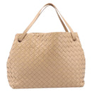 Bottega Veneta INTRECCIATO Tote Bag Leather Beige Gold Auth 211863V-2