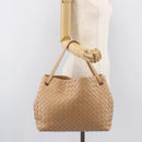 Bottega Veneta INTRECCIATO Tote Bag Leather Beige Gold Auth 211863V-23