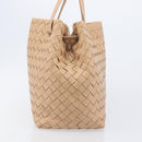 Bottega Veneta INTRECCIATO Tote Bag Leather Beige Gold Auth 211863V-4