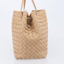 Bottega Veneta INTRECCIATO Tote Bag Leather Beige Gold Auth 211863V-5