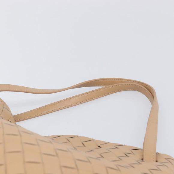Bottega Veneta INTRECCIATO Tote Bag Leather Beige Gold Auth 211863V