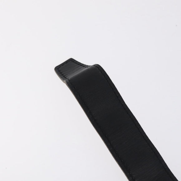 HERMES Constance H Belt Leather 29.1"" Black Gold Auth 211864