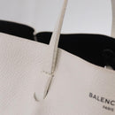 Balenciaga Every day Tote Bag Leather White 475201 Auth 211866A-11