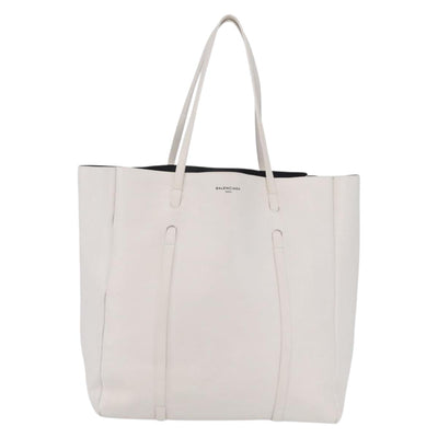 Balenciaga Every day Tote Bag Leather White 475201 Auth 211866A - 0