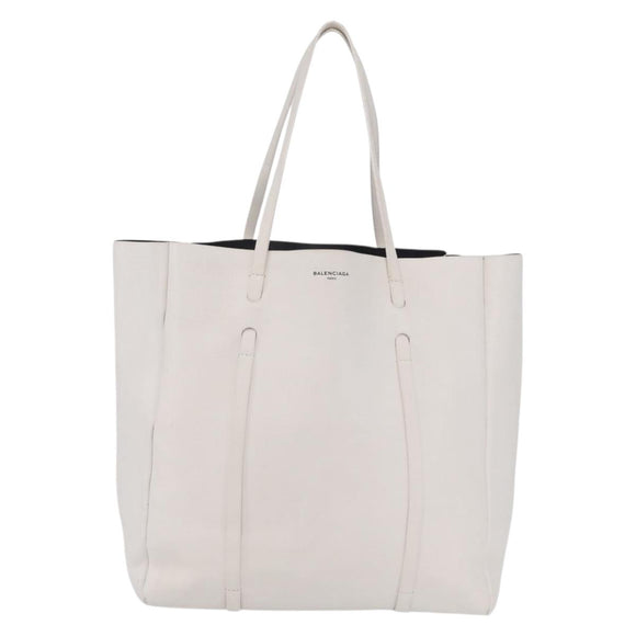 Balenciaga Every day Tote Bag Leather White 475201 Auth 211866A