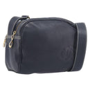 LOEWE Anagram Shoulder Bag Leather Navy Gold Auth 211867A-1