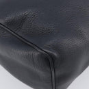 LOEWE Anagram Shoulder Bag Leather Navy Gold Auth 211867A-17